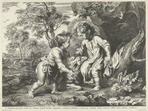 Johannes de Doper en Christus als kinderen door Cornelis Galle (I) (possibly)