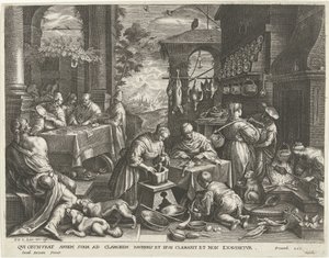Gelijkenis van de rijke man en de arme Lazarus door Cornelis Galle (I)
