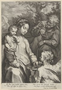 Maria geeft het Kind te eten door Cornelis Galle (I)