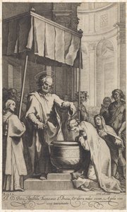 Petrus doopt de H. Prisca van Rome door Cornelis Galle (I)