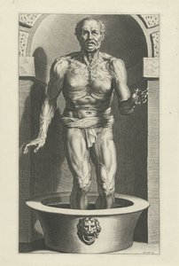 Seneca staand, met zijn voeten in bad door Cornelis Galle (I)