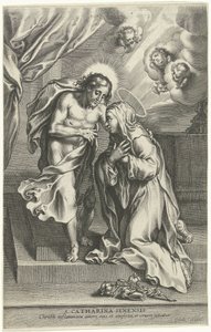 Christus en de H. Catharina van Siena door Cornelis Galle (II)