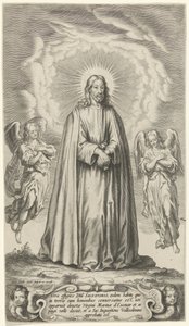 Christus met twee engelen door Cornelis Galle (II)