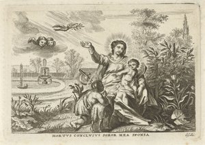 Maria met Kind en Johannes de Doper in de Hortus Conclusus door Cornelis Galle (II)