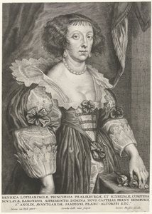Portret van Henriëtte van Lotharingen door Cornelis Galle (II)