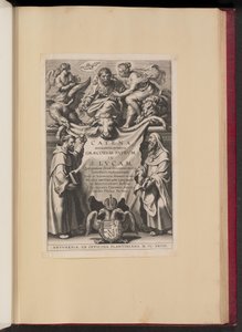 Titelpagina voor Balthasar Cordier, Catena Sexaginta Qvinqve Graecorvm Patrvm in S. Lvcam door Cornelis Galle I after Sir Peter Paul Rubens