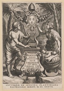 Titelpagina voor Stephanus Simonini, Silvae Urbaninae door Cornelis Galle I after Sir Peter Paul Rubens