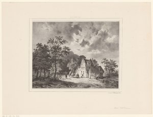 Huis in landschap door Cornelis Gerrit Verburgh