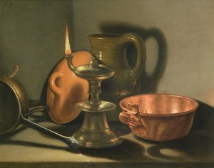 Stilleven met olielamp