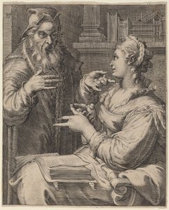 Filosofie door Cornelis Jacobsz Drebbel, after Hendrik Goltzius