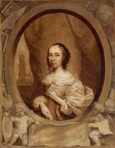 Anna Maria van Schurman door Cornelis Jonson van Ceulen