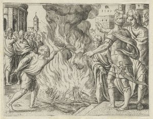 Filistijnen verbranden Simsons vrouw en schoonvader Geschiedenis van Simson