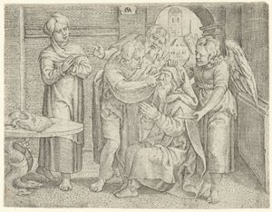 Genezing van Tobit door Cornelis Massijs