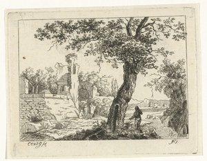 Landschap met ruïne