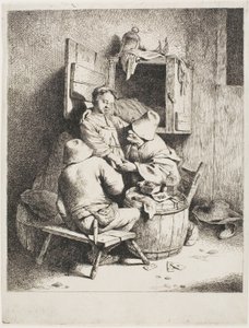 Een Man die de Jonge Gastvrouw Aait door Cornelis Pietersz. Bega