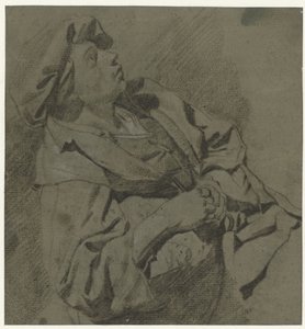 Jongen in een baret, achterover leunend door Cornelis Pietersz. Bega