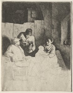 De moeder zittend in een herberg, midden 1600s door Cornelis Pietersz Bega