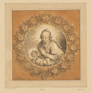 Maria met Christuskind door Cornelis Ploos van Amstel (signed by artist)