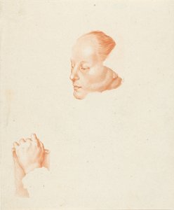 Portret van een jonge vrouw door Cornelis Ploos van Amstel (signed by artist)