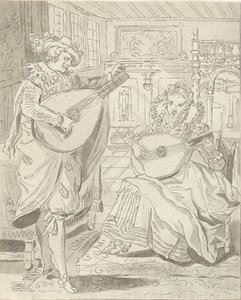 Luitspelende heer en dame