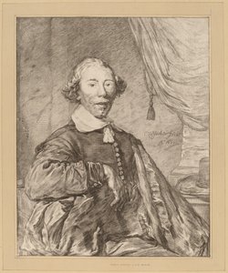 Portret van een zittende man door Cornelis Ploos van Amstel