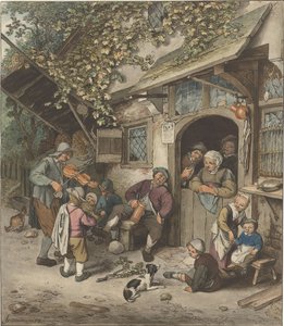 Vioolspeler voor een herberg door Cornelis Ploos van Amstel