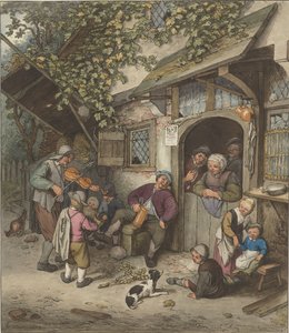 Vioolspeler voor een herberg door Cornelis Ploos van Amstel