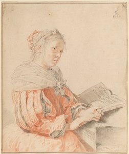 Jong Meisje aan het Klavier door Cornelis Ploos van Amstel