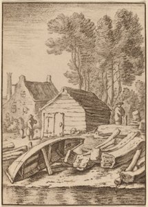 Scheepswerf door Cornelis Ploos van Amstel after Herman Saftleven