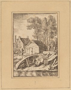 Scheepswerf door Cornelis Ploos van Amstel after Herman Saftleven
