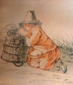 Een jongen rustend op een mand, 17e eeuw, 1929