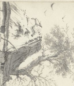 Boerenhut aan het water door Cornelis Saftleven