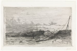 Dijkdoorbraak te Arnhem, 1855 door Cornelis Springer