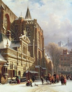 Uitzicht op de Hoofdwacht en de Grote Kerk, Zwolle