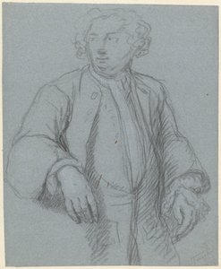 Portret van een onbekende man met lange jas, driekwart naar links