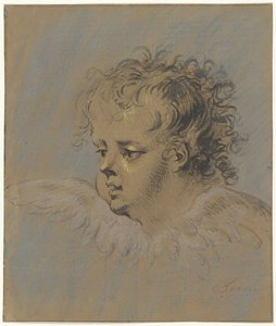 Gevleugeld engelenkopje door Cornelis Troost