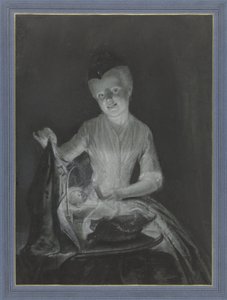 Sara Troost met haar pop door Cornelis Troost