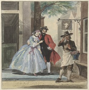 Toneelscène uit Pefroen met het schaapshoofd door Cornelis Troost