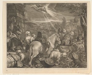 Abraham verlaat Haran door Cornelis Visscher (II)
