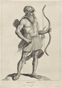 Herulen (Oude hier woonachtige volken, Peplus sive Gothorum, Wandalorum, Svevorum, Herulorum, Gepidarum, Marcomannorum et quadorum veterum Imagines ex antiquis monumentis et museo Marci Zuerii Boxhornii) door Cornelis Visscher (II)