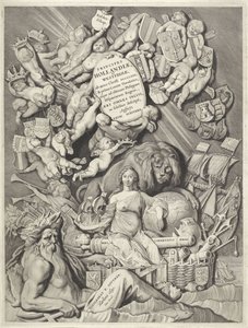 Titelprent voor een reeks graven en gravinnen van Holland, Zeeland en West-Friesland door Cornelis Visscher (II)