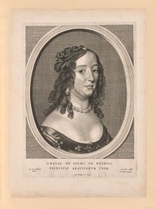 Amalia van Solms, vrouw van Frederik Henry, uit Negen Portretten door Cornelis Visscher