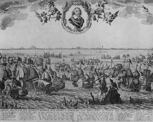 Slag bij Scheveningen, ca. 1653 door Cornelis Visscher