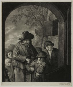 De draailierspeler door Cornelis Visscher
