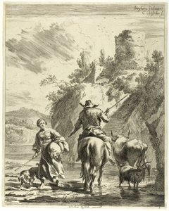 De Oversteek van de Rivier door Cornelis Visscher