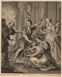 Achilles aan het Hof van Lycomedes door Cornelis Visscher after Sir Peter Paul Rubens, published by Pieter Claesz Soutman