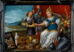 Vier delen van de wereld: Europa. Schilderij door Cornelis De Baellieur, Vlaamse school
