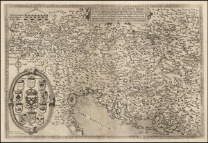 1593 kaart van de Donau door Cornelis de Jode door Cornelis de Jode