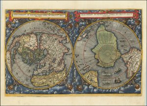 Hemispheriu ab Aequinoctiali Linea, ad Circulu Poli Arctici, 1593 door Cornelis de Jode