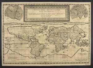 Wereldkaart, Totius Orbis cognier universalis descriptio door Cornelis de Jode